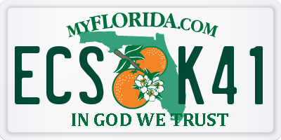 FL license plate ECSK41