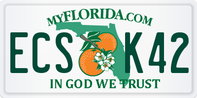 FL license plate ECSK42