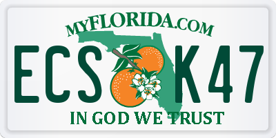 FL license plate ECSK47