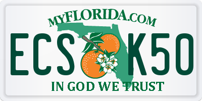 FL license plate ECSK50