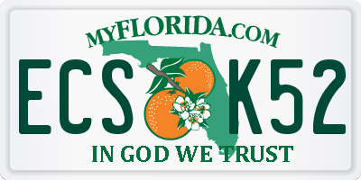 FL license plate ECSK52