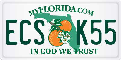 FL license plate ECSK55