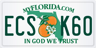 FL license plate ECSK60