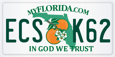 FL license plate ECSK62