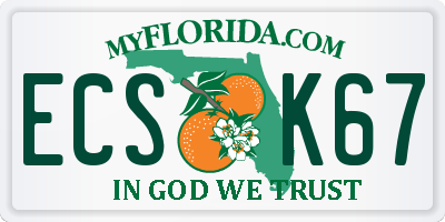 FL license plate ECSK67