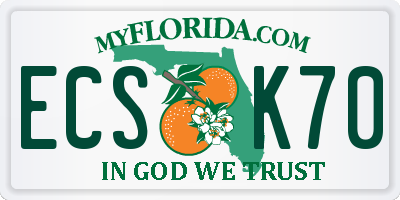 FL license plate ECSK70
