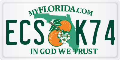 FL license plate ECSK74