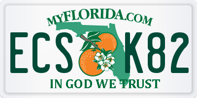 FL license plate ECSK82