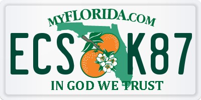 FL license plate ECSK87