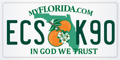 FL license plate ECSK90