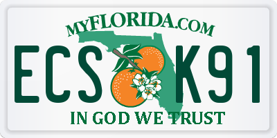 FL license plate ECSK91
