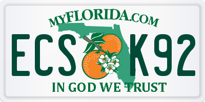 FL license plate ECSK92