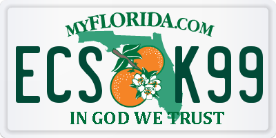 FL license plate ECSK99