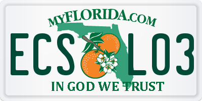 FL license plate ECSL03