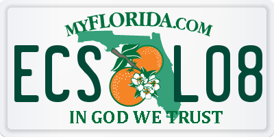 FL license plate ECSL08