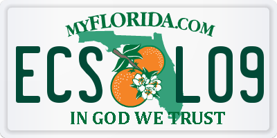 FL license plate ECSL09