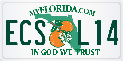 FL license plate ECSL14