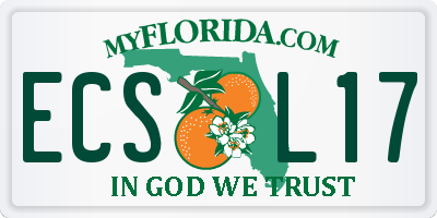 FL license plate ECSL17