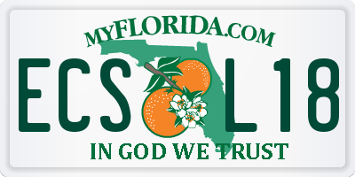 FL license plate ECSL18