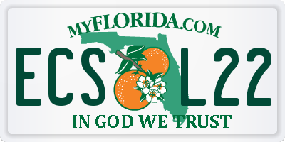 FL license plate ECSL22