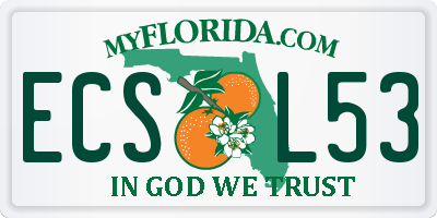 FL license plate ECSL53