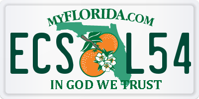 FL license plate ECSL54