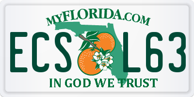 FL license plate ECSL63