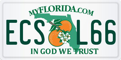 FL license plate ECSL66