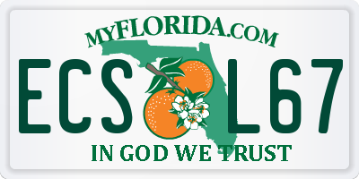 FL license plate ECSL67