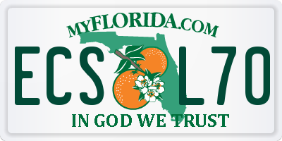 FL license plate ECSL70