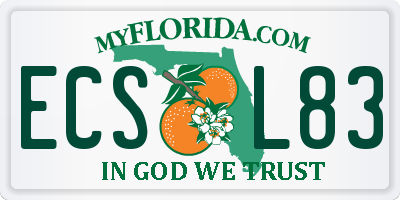 FL license plate ECSL83