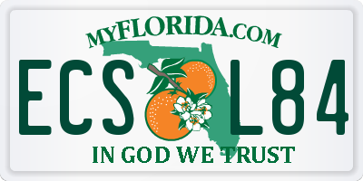 FL license plate ECSL84