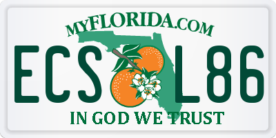 FL license plate ECSL86