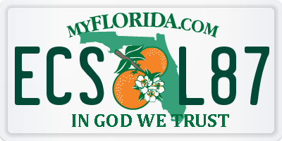 FL license plate ECSL87