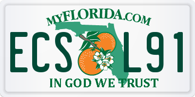 FL license plate ECSL91