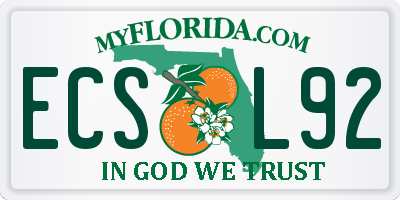 FL license plate ECSL92