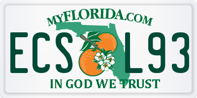FL license plate ECSL93