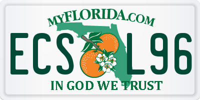 FL license plate ECSL96