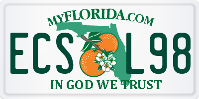 FL license plate ECSL98