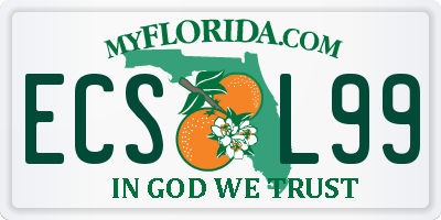 FL license plate ECSL99