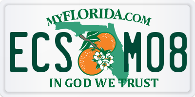 FL license plate ECSM08