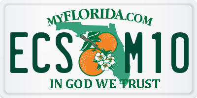 FL license plate ECSM10