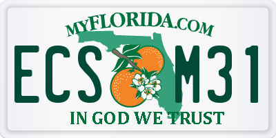 FL license plate ECSM31