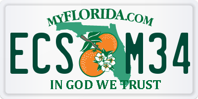 FL license plate ECSM34