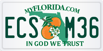 FL license plate ECSM36