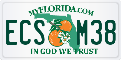 FL license plate ECSM38