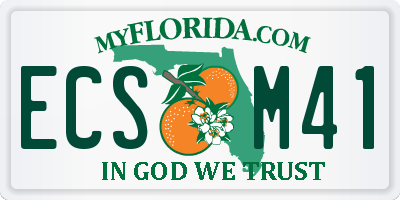 FL license plate ECSM41