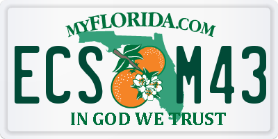 FL license plate ECSM43