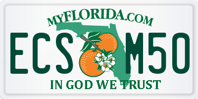 FL license plate ECSM50