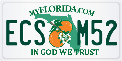 FL license plate ECSM52